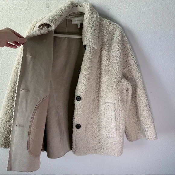 The Great The Cropped Plush Car Coat in Malt SZ 2, M - Picture 6 of 10